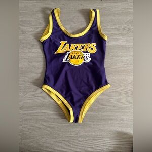 Los Angeles Lakers Ofcl NBA Bodysuit Size Small Purple Sleeveless Skinsuit